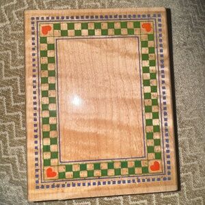 Stampendous Rubber Stamp, Checkered framed Rubber Stamp- NEW